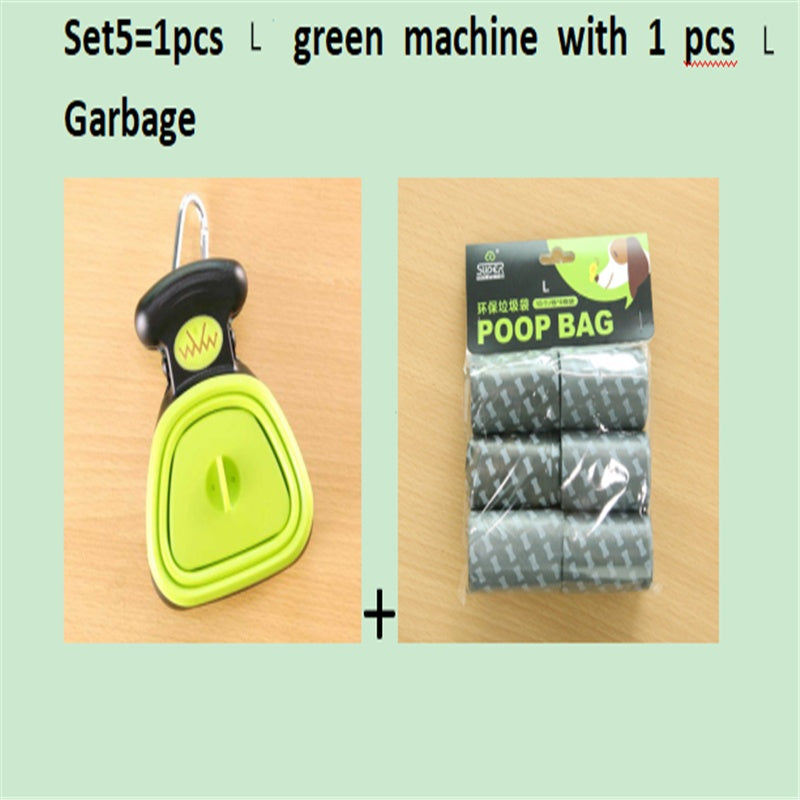 Pet Dog Travel Foldable Poop Scooper With 1 Roll Decomposable bag