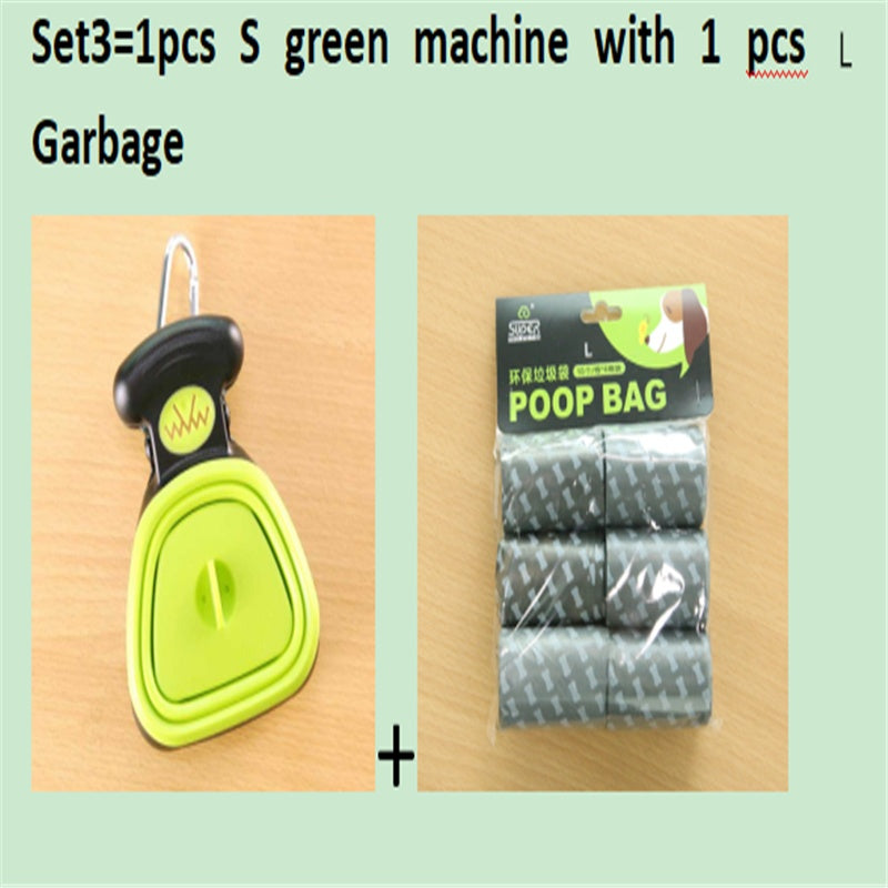 Pet Dog Travel Foldable Poop Scooper With 1 Roll Decomposable bag