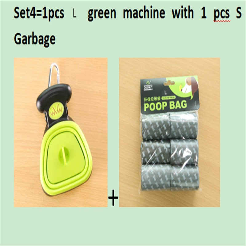 Pet Dog Travel Foldable Poop Scooper With 1 Roll Decomposable bag
