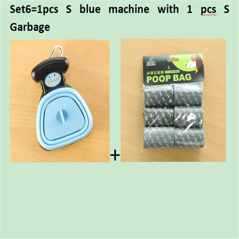 Pet Dog Travel Foldable Poop Scooper With 1 Roll Decomposable bag