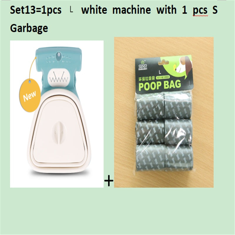 Pet Dog Travel Foldable Poop Scooper With 1 Roll Decomposable bag