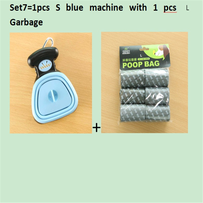 Pet Dog Travel Foldable Poop Scooper With 1 Roll Decomposable bag