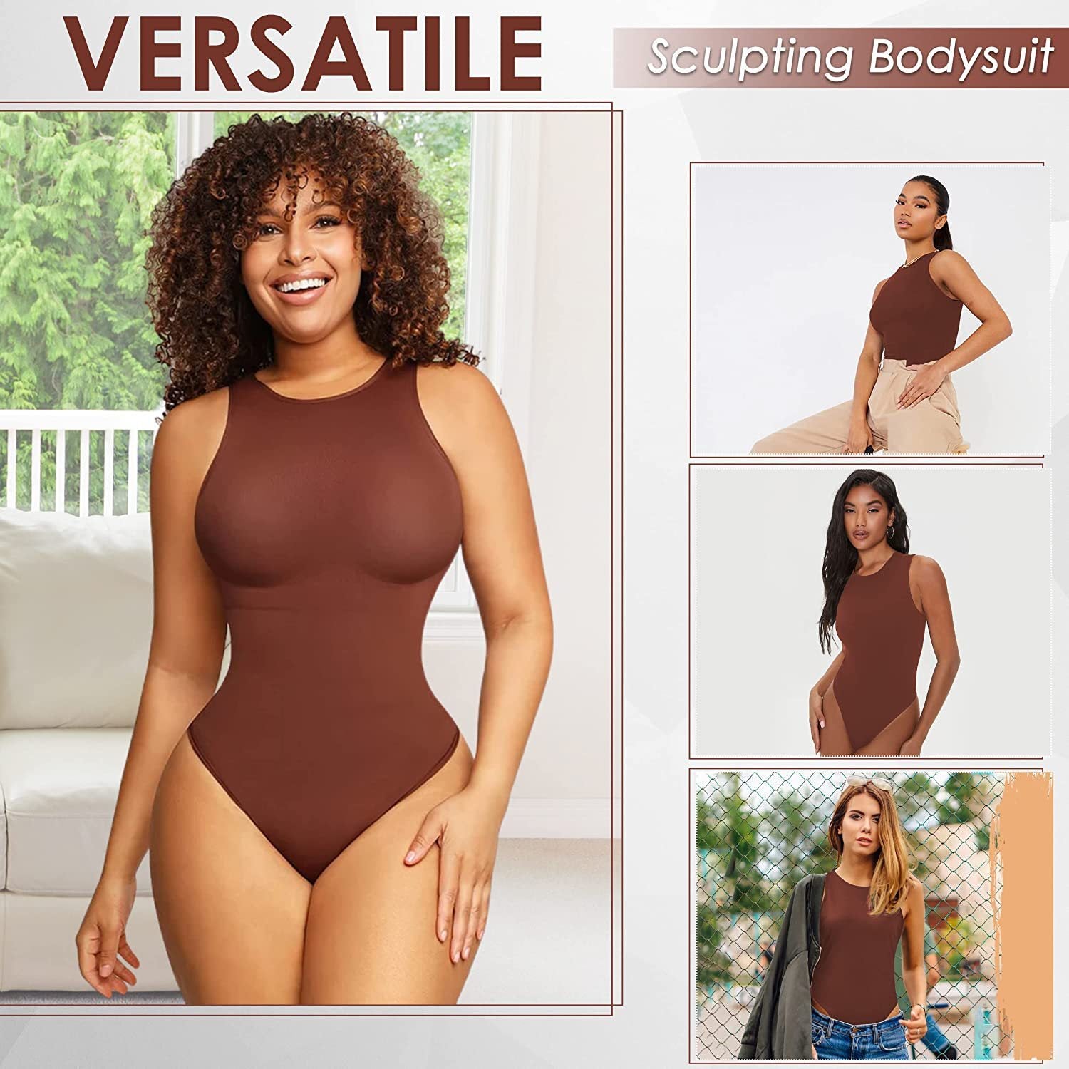 Belly Contraction Body Shaper Round Neck bodysuit