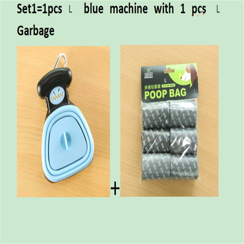 Pet Dog Travel Foldable Poop Scooper With 1 Roll Decomposable bag