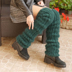 Autumn And Winter New Solid Color Mohair Long Tube Pile Style Foot Women's Fashion Casual Knitted Bunching Socks